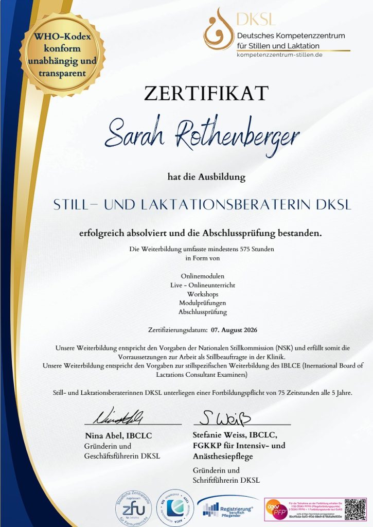 Sarah Rothenberger DKSL Zertifikat